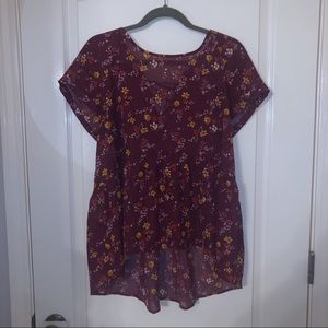 🌺EUC! Xhilaration Hawaiian Flower High-Low Top🌺